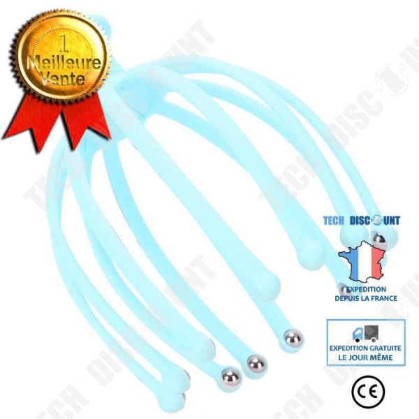 TD® Klohuvudmassageapparat Stressavlastande hårterapi Roller Ball Hårbottenmassagermaskin (blå)