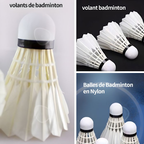 C Volants 3 stk. holdbare ænder fjer tre kugleled god elasticitet badminton til træning hvid badminton volanter