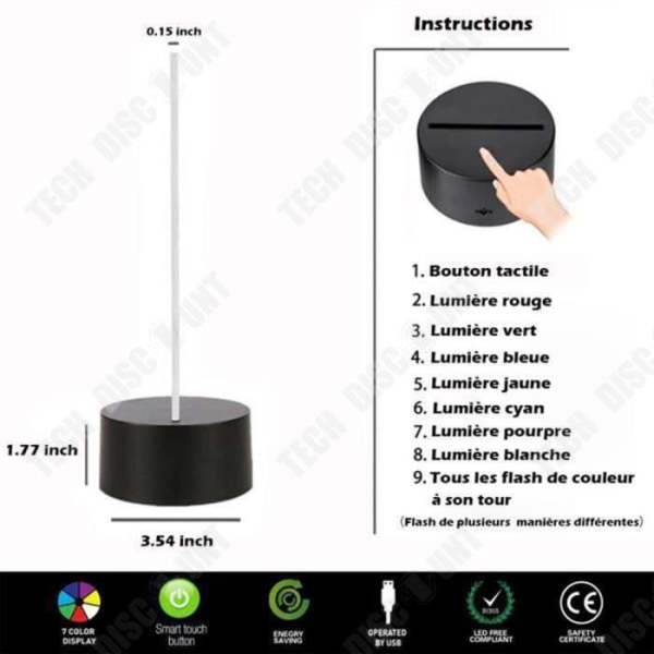 TD® Optical Light Posing Dekorativ Haptic 7 Färger Optical Illusion Gymnastik Modell - Lågström USB-anslutning