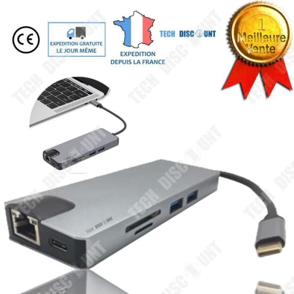 TD® Hub Multifunktionellt USB-gränssnitt Elektronisk omvandlare HDMI-adapter Ethernet-enheter Kabel Strömladdning