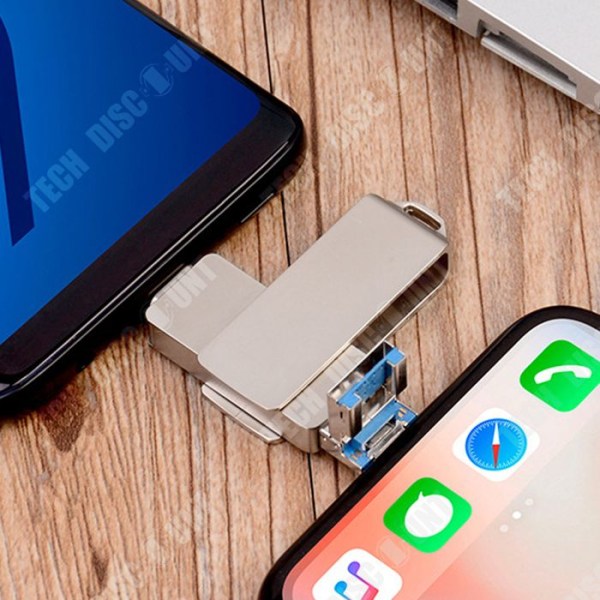 TD® 64GB Flash-muistitikku Triple Play Korkeanopeus 3.0 USB Mobiilipuhelimelle Tabletille Type-C Liitäntä Mobiilipuhelimeen Tietokoneeseen