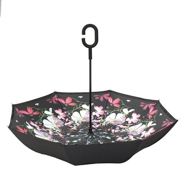 Paraply - C - Blomster Demon Mönster - Automatisk - Anti-UV - Handsfree Blommas Demon (tryckt)