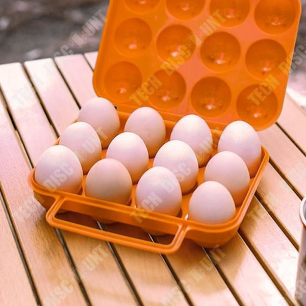 TD® Eggekasse med 12 rum Stødabsorberende opbevaringsboks til bærbare ægplader