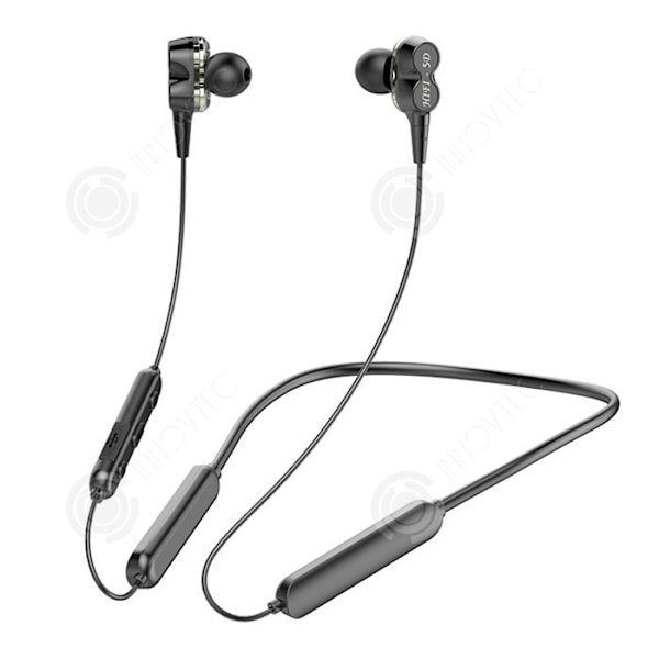 INN Langattomat Bluetooth-kuulokkeet urheiluun, mukautuvat ja kevyet sisäkorvakuulokkeet, joissa on vedenpitävä melunvaimennusmikrofoni.