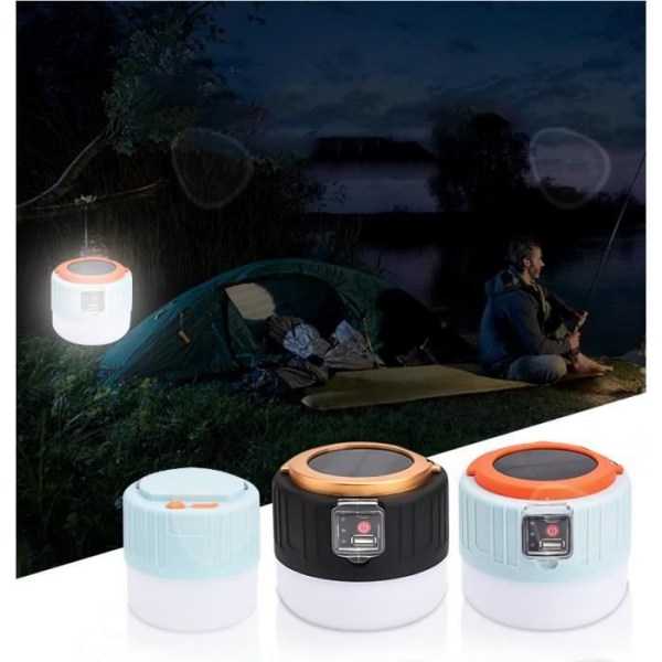 CONFO® Aurinkokäyttöinen ladattava kauko-ohjattava telttalamppu, ulkokäyttöön ja hätätilanteisiin kotitalouden sähkökatkoihin.