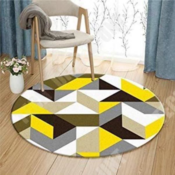 TD® Rund matta vardagsrum sovrum 160cm 3D-tryckt matta geometriskt mönster halkfritt geometriskt mönster polyester