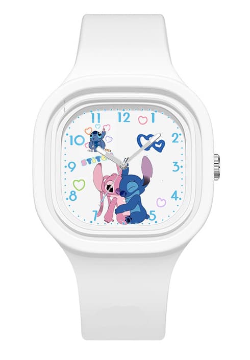 Analogt quartz ur, silikonerem, firkantet ur unicorn