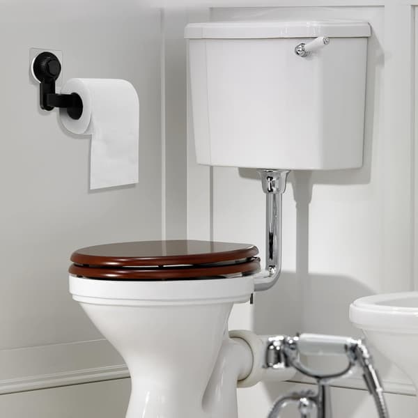 1 sort vægmonteret toiletpapirholder, badeværelsestissueholder