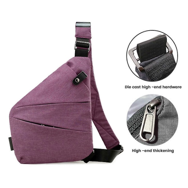 Påskerbjudanden! Högkvalitativ 2024 Ny Wander Stöldskydds Reseväska Sling Bag Purple