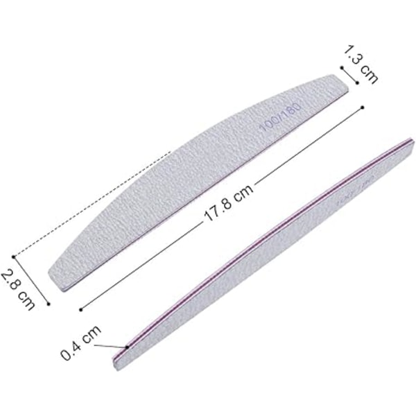 Påskrabatt! Högkvalitativ professionell nagelfil, 16 st dubbelsidiga nagelfilar - 100/180 Gr