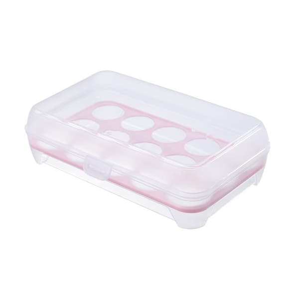 Plastic Storage Box with 15 Compartments for Eggs for Refrigerator, Portable Food Storage Box, Transparent Egg Tray