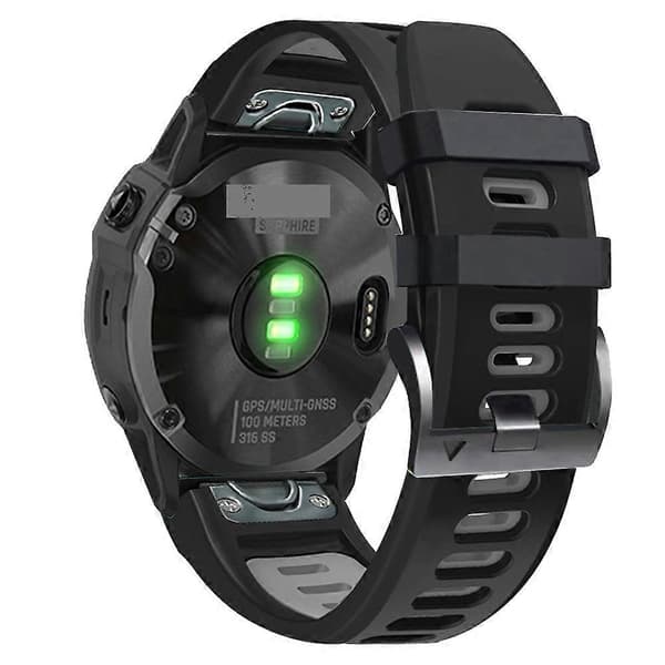 Silikone Urrem Til Garmin Fenix 5-lingling} Black Grey