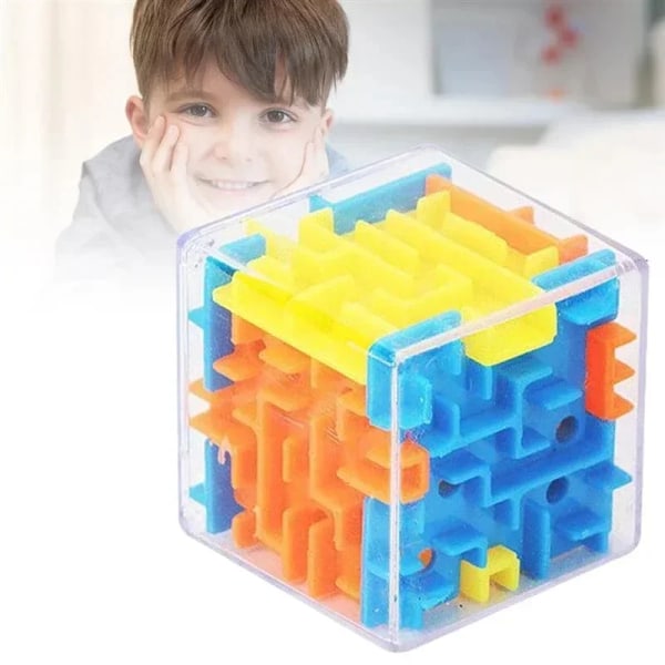 3D Labyrinth Magisk Kub Sexsidig Transparent Pussel Hastighetskub Rullande Boll Magiska Kuber Labyrinth Leksaker För Barn Stressavlastande Leksaker