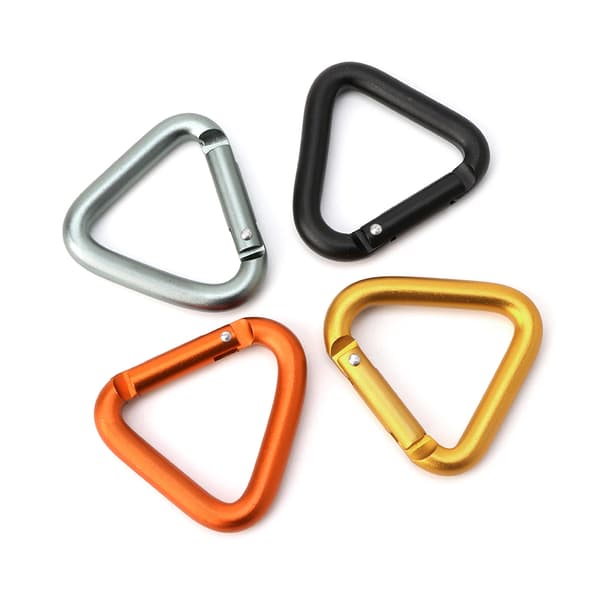 5-pack triangulära karbinhakar för utomhuscamping och vandring, nyckelringar, snabbfästen, vattenflaskspännen, karbinhakstillbehör Gray 0.09
