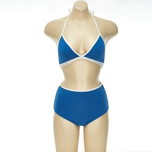 Todelt badedrakt - Sexy bikini for kvinner i blått Blå M