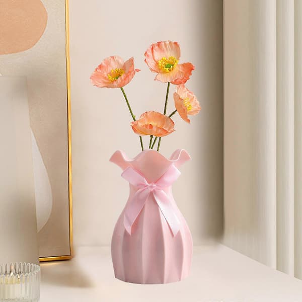 Minimalist Plastic Bottle Wedding Candy Box Personalized European Lace Plastic Vase Pink