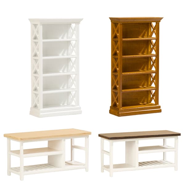1:12 Dollhouse Mini Bookshelf Storage Cabinet Dining Table B