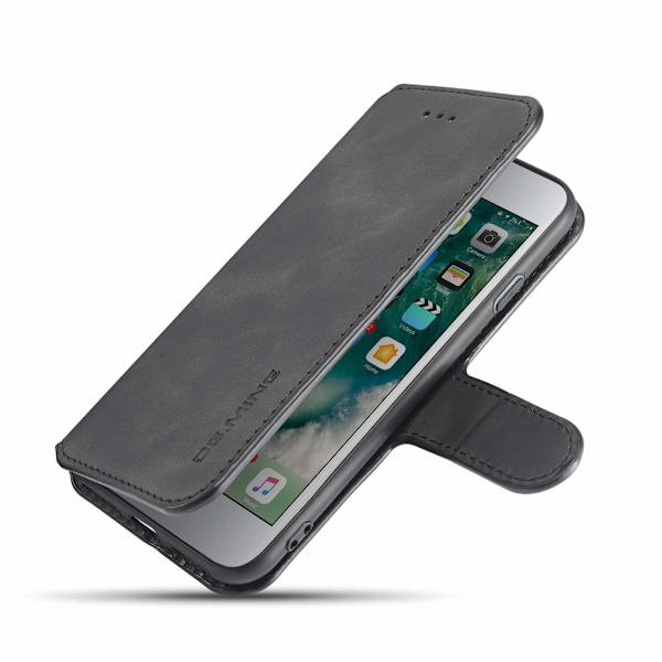 Kompatibel med iPhone 7/8 telefoncover, PU læder, sort.