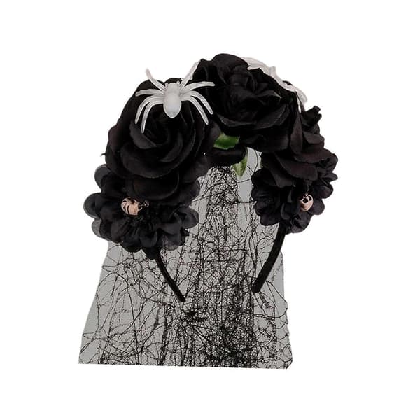Halloween Slør Blomster Hodebånd Hårtilbehør for Kostymefest Cosplay-lingling} Black