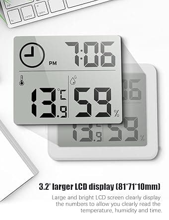 Digitalt (hvidt) indendørs termometer og hygrometer B