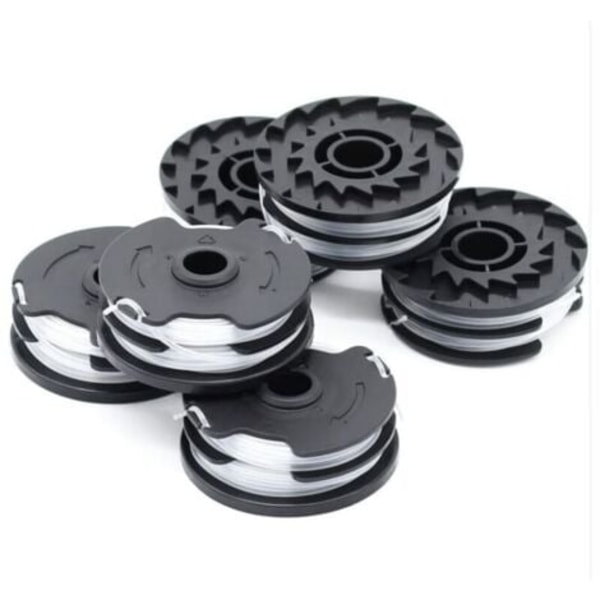 Hot 2025 6-pakning med reservespoler med tråd for trådløs gresstrimmer LIDL Parkside PRTA 20-Li A1, B2, C3, PRT 550 A1, A3, PRT 300 A1-2 x 4 m 1,6 mm--.pa