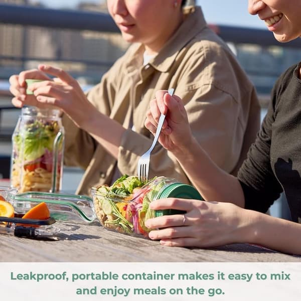 salladslåda, original Mason jar salladslåda, sidoöppning, bärbar lunchsalladslåda, snackslåda med lock