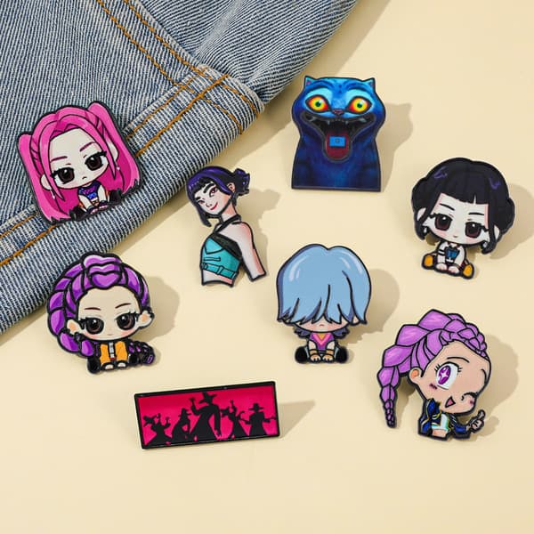 Populære K-POP Devil Hunter metal badges, legeringstrykte brocher, tilbehør, nåle