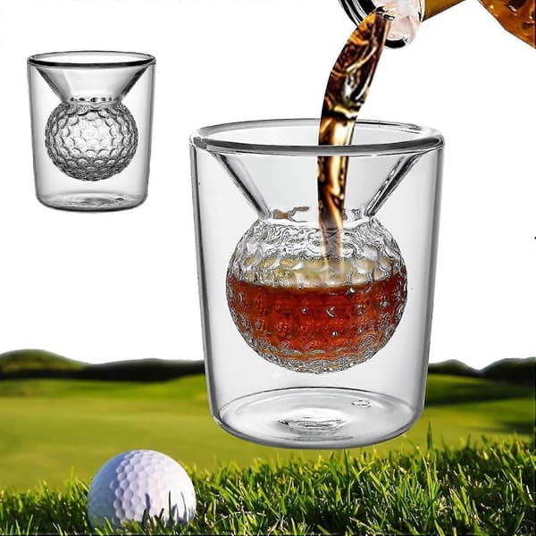 Golf whiskyglas, 2-pack, golfpresent för män, glas med inbäddade golfbollar, bardrinkglas. 2pcs