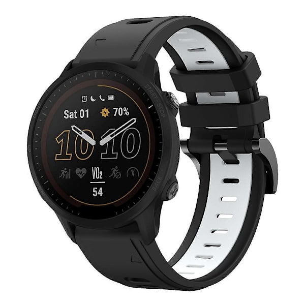 Silikone Urrem Til Garmin Forerunner 955-lingling} Black White