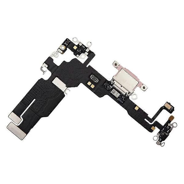Kompatibel med iPhone 15 Plus KOMPATIBEL Laddningsport Flexkabel-lingling} Pink