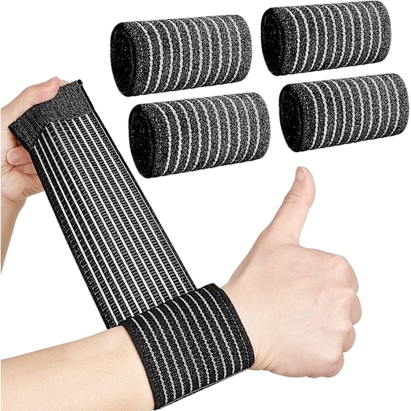 Heta 2025 4-delars handledsskydd för karpaltunnelsyndrom, handledskompressionsbandage, handledsskydd för vuxna som tränar, justerbart handledsband, svart