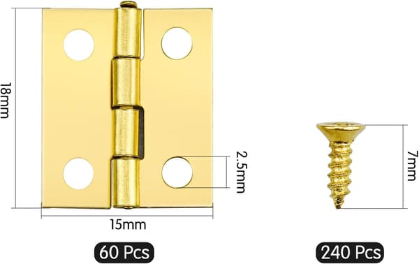 60 miniature hængsler, lavet af messing, måler 18*15 mm, velegnet til...