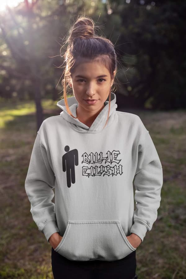 Billie Eilish harmaa huppari T-paita logolla 480 XL