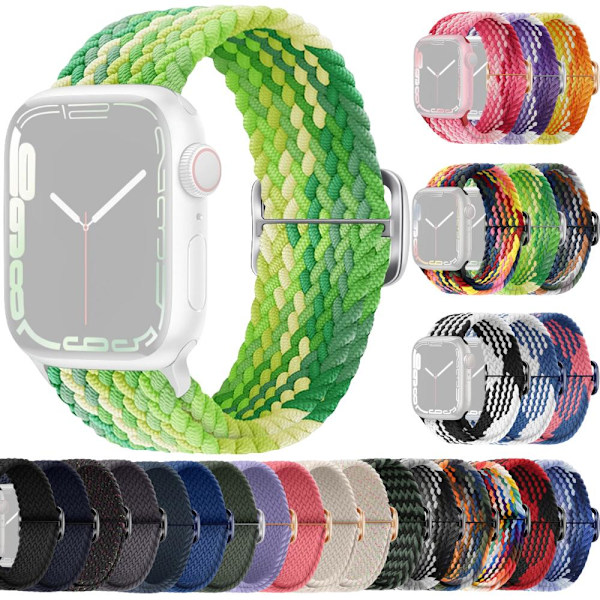 Heta 2025 SKALO Flätat Tygarmband Apple Watch Series 1-3 38mm - Fler Färger Multicolor multifärg