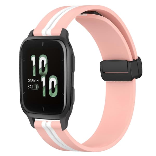 Silikoninen kellon ranneke Garmin Forerunner Sq2-lingling -kellolle Pink White