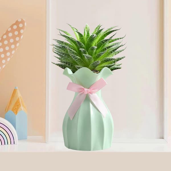 Minimalist Plastic Bottle Wedding Candy Box Personalized European Lace Plastic Vase Green