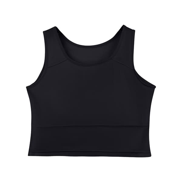 Elegant silkebluse til kvinder - Rund hals, ærmeløst design, sort Svart M