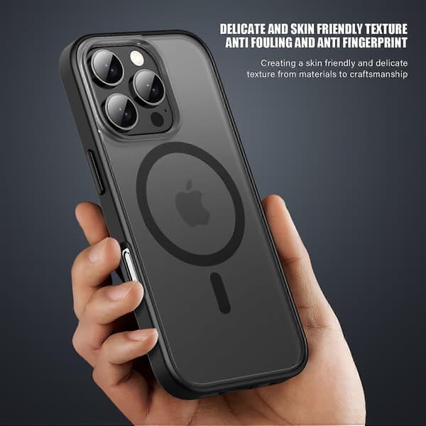 Mat PC+TPU telefoncover til iPhone 16 Pro, kompatibelt med MagSafe-lingling} Multicolor Translucent