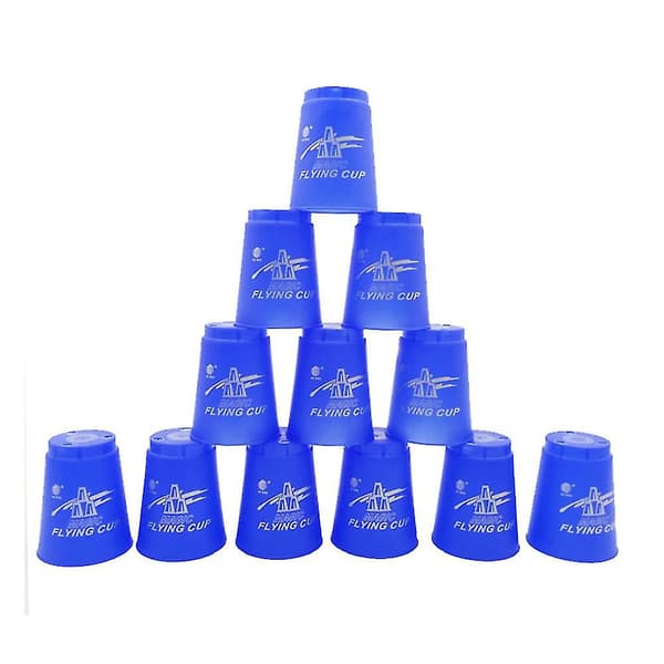 Speed Stacking Kopper | Offisielt Sport Stacking Koppsett - 12 kopper, perfekt for speed stacking trening, reise og selskapsleker. A Blue