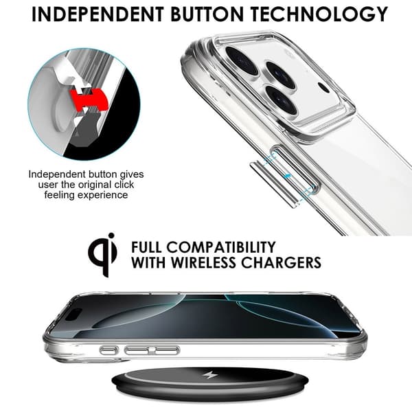 Kompatibelt med iPhone 17 Pro Max transparent hybridmaterial skyddsfodral 48