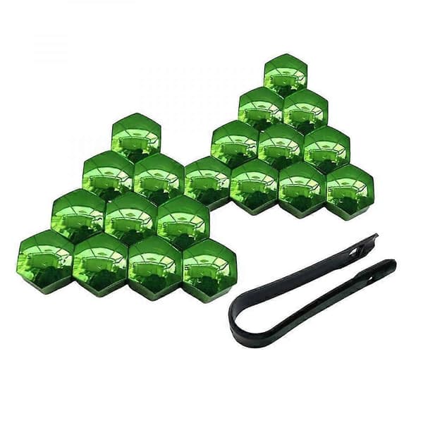 Bestselger 20 stk hjulmutterdeksler for biler, rustbeskyttelse, sølv, 17 mm Grønn 19mm Green 19mm Optional