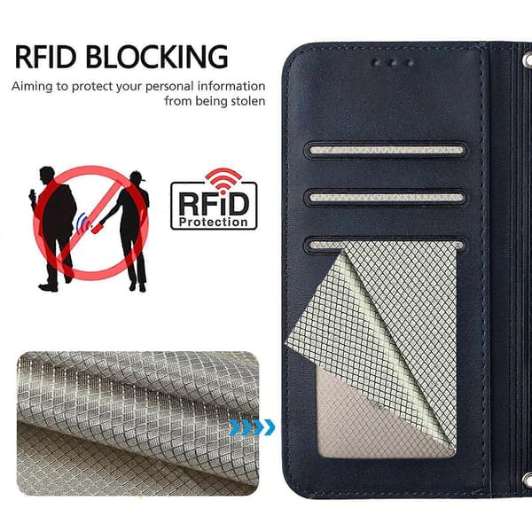 Panda RFID PU Telefonveske Kompatibel med Doogee Note 59 / Note 59 Pro-lingling} Blue