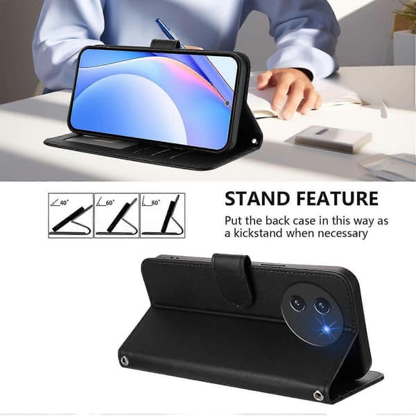 Panda RFID PU Telefonveske Kompatibel med Doogee Note 59 / Note 59 Pro-lingling} Black
