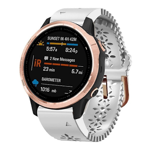 Silikone Urrem Til Garmin Fenix 6S-lingling} White