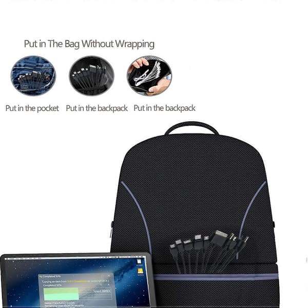 10 i 1 Multifunksjonell USB-ladekabel-lingling} Black 10 In 1