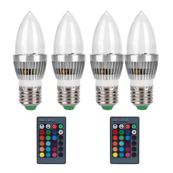 3W E27/E12 RGB Ljuslampa LED Fjärrkontroll Aluminiumlegering Ljuslampor 85-265V