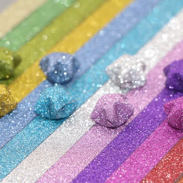 Heta STOBOK 320 stycken Glitter Origami Stjärnpappersremsor Lucky St