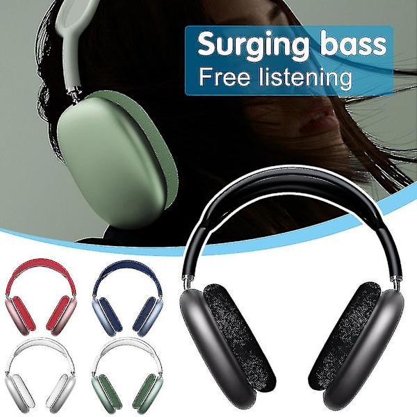 Påskrabatt! Högkvalitativa P9 Over-ear hörlurar med memory foam, full täckning, aktiv brusreducering Silvery