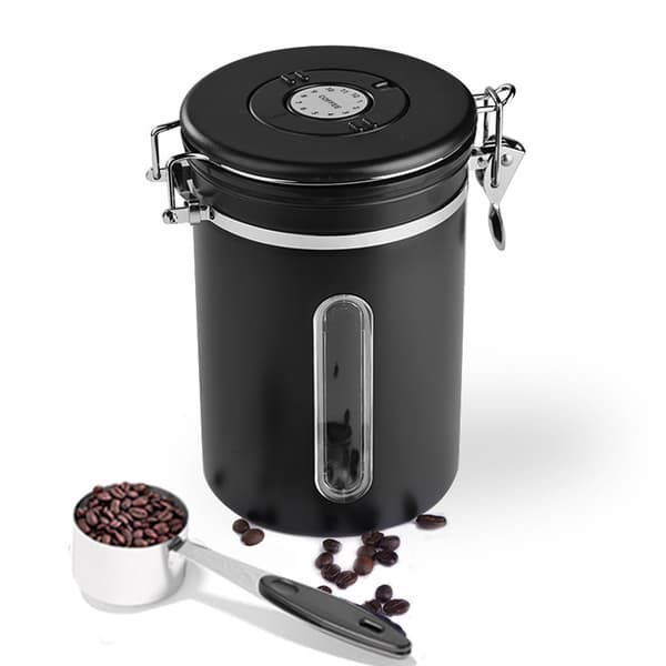 Kaffebeholder - Stor Forseglet Kaffekrukke i Rustfritt Stål