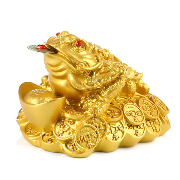 Het 2025 Feng Shui Pengar Lyckobringande Groda Padda Mynt Ornament Luc A A one size